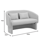 Καναπές Διθέσιος Playmob Pakoworld Ύφασμα σε Κεραμιδί Απόχρωση 65x128x79εκ