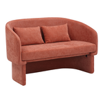 Καναπές Διθέσιος Playmob Pakoworld Ύφασμα σε Κεραμιδί Απόχρωση 65x128x79εκ