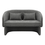 Καναπές Διθέσιος Playmob Pakoworld Ύφασμα σε Γκρι Απόχρωση 65x128x79εκ