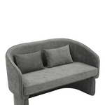 Καναπές Διθέσιος Playmob Pakoworld Ύφασμα σε Γκρι Απόχρωση 65x128x79εκ