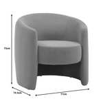 Πολυθρόνα Barken Pakoworld Ύφασμα σε Γκρι-Μπεζ Απόχρωση 77x74.5x73εκ