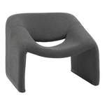 Πολυθρόνα Clous Pakoworld Μπουκλέ Ύφασμα σε Ανθρακί Απόχρωση 86x77x73.5εκ