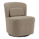 Πολυθρόνα Περιστρεφόμενη Swish Pakoworld Μπουκλέ Ύφασμα σε Γκρι-Μπεζ Απόχρωση 63x76x76.5εκ
