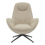 Πολυθρόνα Περιστρεφόμενη Flago Pakoworld Μπουκλέ Ύφασμα σε Μπεζ Απόχρωση 85x88x103.5εκ