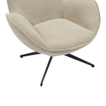 Πολυθρόνα Περιστρεφόμενη Flago Pakoworld Μπουκλέ Ύφασμα σε Μπεζ Απόχρωση 85x88x103.5εκ