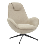 Πολυθρόνα Περιστρεφόμενη Flago Pakoworld Μπουκλέ Ύφασμα σε Μπεζ Απόχρωση 85x88x103.5εκ