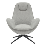 Πολυθρόνα Περιστρεφόμενη Flago Pakoworld Μπουκλέ Ύφασμα σε Ανοιχτή Γκρι Απόχρωση 85x88x103.5εκ