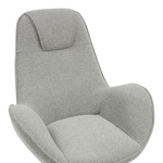 Πολυθρόνα Περιστρεφόμενη Flago Pakoworld Μπουκλέ Ύφασμα σε Ανοιχτή Γκρι Απόχρωση 85x88x103.5εκ