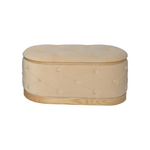 Σκαμπό Μπαούλο Royel Inart σετ 2 τεμ Βελούδο Ύφασμα σε Μαύρη και Μπεζ Απόχρωση