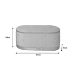 Σκαμπό Μπαούλο Royel Inart σετ 2 τεμ Βελούδο Ύφασμα σε Μαύρη και Μπεζ Απόχρωση