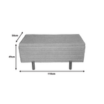 Σκαμπό Μπαούλο Cindy Inart σετ 2 τεμ Μπουκλέ Ύφασμα σε Μπεζ και Λευκή Απόχρωση