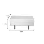 Σκαμπό Μπαούλο Cindy Inart σετ 2 τεμ Μπουκλέ Ύφασμα σε Μπεζ και Λευκή Απόχρωση