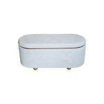 Σκαμπό Μπαούλο Tara Inart σετ 2 τεμ Βελούδο Ύφασμα σε Σκούρη Γκρι και Ανθρακί Απόχρωση