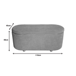 Σκαμπό Μπαούλο Tara Inart σετ 2 τεμ Βελούδο Ύφασμα σε Σκούρη Γκρι και Ανθρακί Απόχρωση