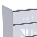 Συρταριέρα Dicama Pakoworld mdf-Μελαμίνη σε Λευκη Glossy Απόχρωση 85.5x47x98εκ