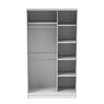 Ντουλάπα Δίφυλλη Συρόμενη με Καθρέφτη Korredor Pakoworld Μελαμίνη σε Λευκή Απόχρωση 120x60x220εκ