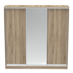 Ντουλάπα Τριφυλλη Συρόμενη με Καθρέφτη Aparador i Pakoworld Μελαμίνη σε Sonoma Απόχρωση 240x60x240εκ