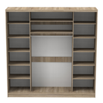 Ντουλάπα Τριφυλλη Συρόμενη με Καθρέφτη Aparador i Pakoworld Μελαμίνη σε Sonoma Απόχρωση 240x60x240εκ