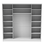 Ντουλάπα Τριφυλλη Συρόμενη με Καθρέφτη Aparador i Pakoworld Μελαμίνη σε Λευκή Απόχρωση 240x60x240εκ