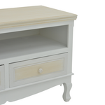 Έπιπλο Τηλεόρασης Joliene Inart mdf σε Λευκή Αντικέ-Φυσική Απόχρωση 100x42x61εκ