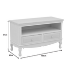 Έπιπλο Τηλεόρασης Joliene Inart mdf σε Λευκή Αντικέ-Φυσική Απόχρωση 100x42x61εκ