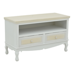 Έπιπλο Τηλεόρασης Joliene Inart mdf σε Λευκή Αντικέ-Φυσική Απόχρωση 100x42x61εκ