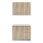 Σύνθεση Κουζίνας Festa i Pakoworld Μελαμίνη σε Sonoma Απόχρωση 100x60x85εκ