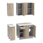 Σύνθεση Κουζίνας Festa ii Pakoworld Μελαμίνη σε Sonoma Απόχρωση 120x60x85εκ