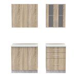 Σύνθεση Κουζίνας Festa iii Pakoworld Μελαμίνη σε Sonoma Απόχρωση 140x60x85εκ