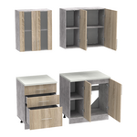 Σύνθεση Κουζίνας Festa iii Pakoworld Μελαμίνη σε Sonoma Απόχρωση 140x60x85εκ