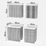 Σύνθεση Κουζίνας Festa iii Pakoworld Μελαμίνη σε Sonoma Απόχρωση 140x60x85εκ