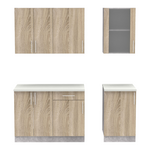 Σύνθεση Κουζίνας Festa iv Pakoworld Μελαμίνη σε Sonoma Απόχρωση 160x60x85εκ