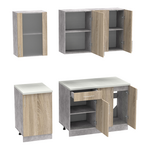 Σύνθεση Κουζίνας Festa iv Pakoworld Μελαμίνη σε Sonoma Απόχρωση 160x60x85εκ