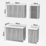 Σύνθεση Κουζίνας Festa iv Pakoworld Μελαμίνη σε Sonoma Απόχρωση 160x60x85εκ