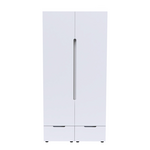 Ντουλάπα Δίφυλλη Afina Pakoworld mdf σε Λευκή Glossy Απόχρωση 100x57x213εκ