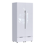 Ντουλάπα Δίφυλλη Afina Pakoworld mdf σε Λευκή Glossy Απόχρωση 100x57x213εκ