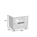 Κομοδίνο Afina Pakoworld mdf σε Λευκή Glossy Απόχρωση 50x35x41εκ