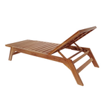 Ξαπλώστρα Melop Pakoworld Teak Ξύλο σε Φυσική Απόχρωση 200x70x35εκ