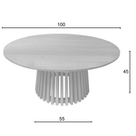 Τραπέζι Kenda Pakoworld Mindi Ξύλο σε Φυσική Απόχρωση Φ100x45εκ