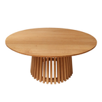 Τραπέζι Kenda Pakoworld Mindi Ξύλο σε Φυσική Απόχρωση Φ100x45εκ