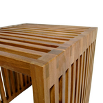 Βοηθητικό Τραπέζι Saimon Pakoworld  Teak Ξύλο σε Φυσική Απόχρωση 40x40x40εκ