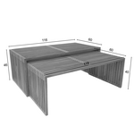 Τραπέζι Tinnie Pakoworld σετ 2τεμ Teak Ξύλο σε Φυσική Απόχρωση