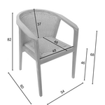 Πολυθρόνα Granny Pakoworld Teak Wood και Συνθετικό Σχοινί σε Φυσική Απόχρωση 60x60x82εκ