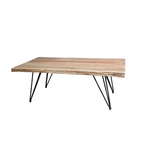 Τραπέζι Σαλονιού Miles Pakoworld Μασίφ Ξύλο Ακακίας σε Φυσική Απόχρωση 115x69x41εκ