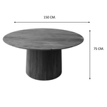 Τραπέζι Σαλονιού Canicule Pakoworld Μασίφ Ξύλο Ακακίας σε Φυσική Απόχρωση Φ150x75εκ