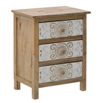 Συρταριέρα Inart 3-50-245-0017 Ξύλο Φυσικό-Λευκό 72x35x76εκ