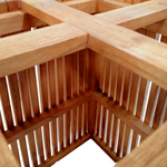 Βάση Τραπεζιού Darius Pakoworld Mindi Ξύλο σε Φυσική Απόχρωση 60x60x75εκ