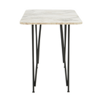 Τραπέζι Polkan Pakoworld Λευκό Μαρμάρου Μελαμίνης-Μαύρο Μέταλλο 120x60x73εκ