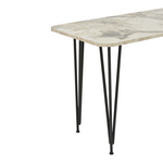 Τραπέζι Polkan Pakoworld Λευκό Μαρμάρου Μελαμίνης-Μαύρο Μέταλλο 120x60x73εκ