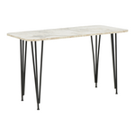 Τραπέζι Polkan Pakoworld Λευκό Μαρμάρου Μελαμίνης-Μαύρο Μέταλλο 120x60x73εκ